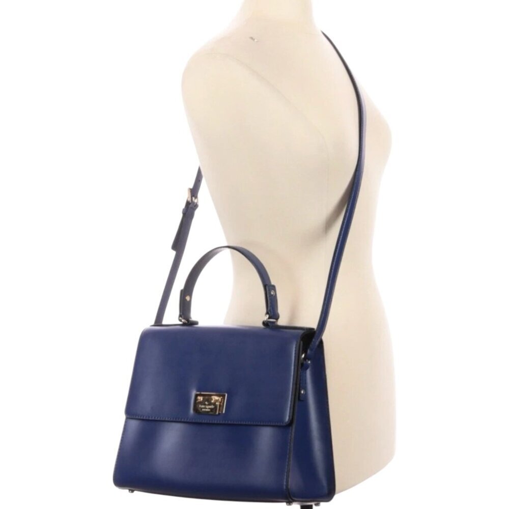 Kate Spade Navy Crossbody Bag with Gold Accents
